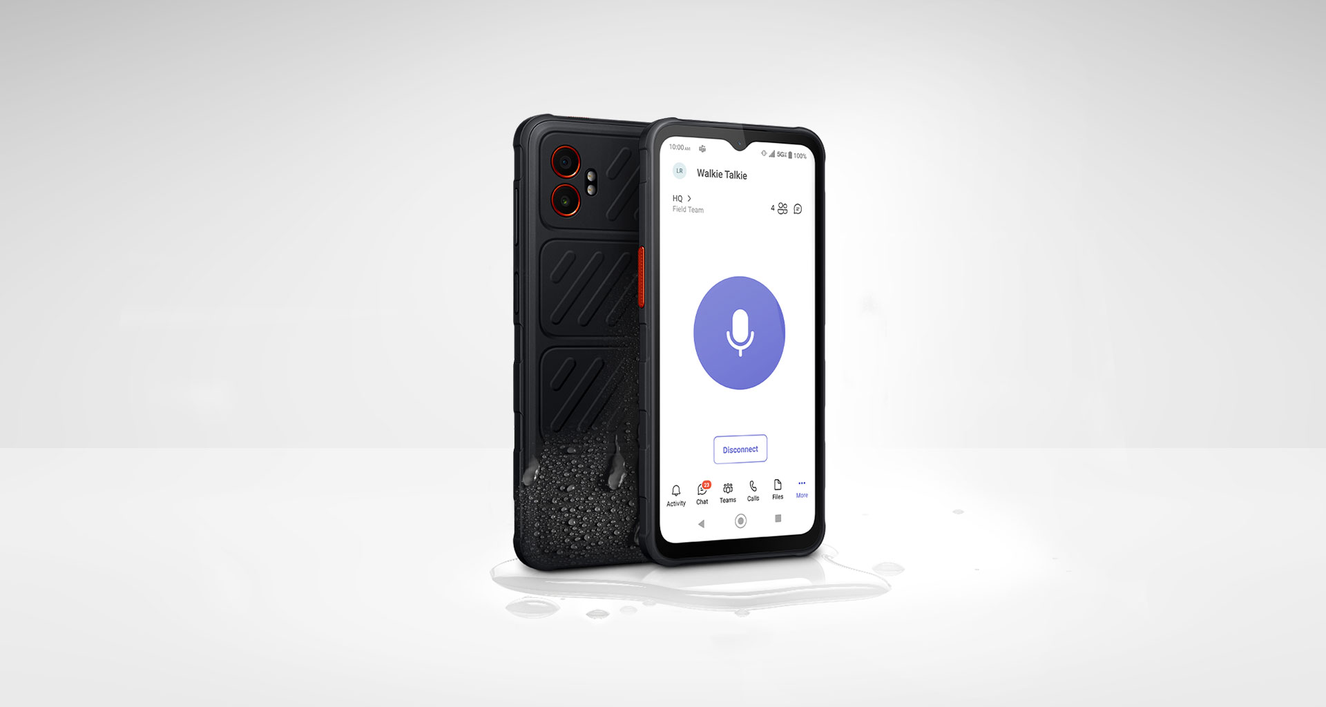 Samsung Galaxy XCover7 Pro with a walkie-talkie application